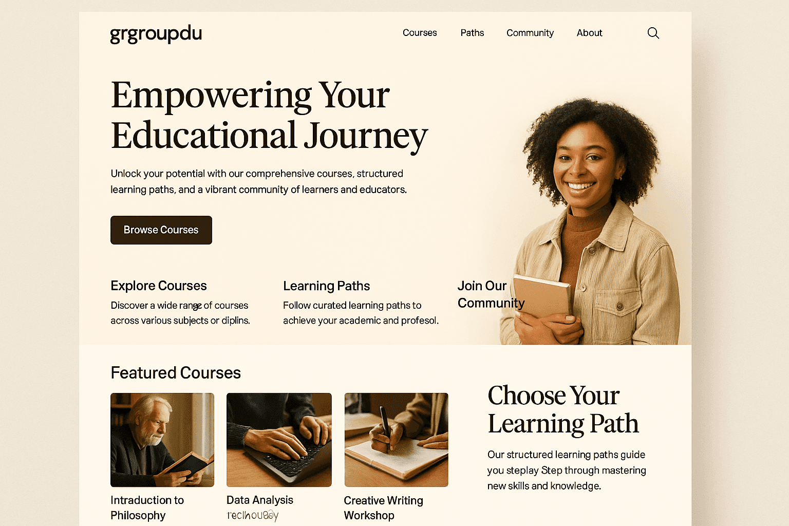 grgroupedu.com website mockup